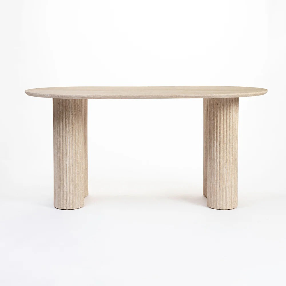 Travertine Glow Dining Table