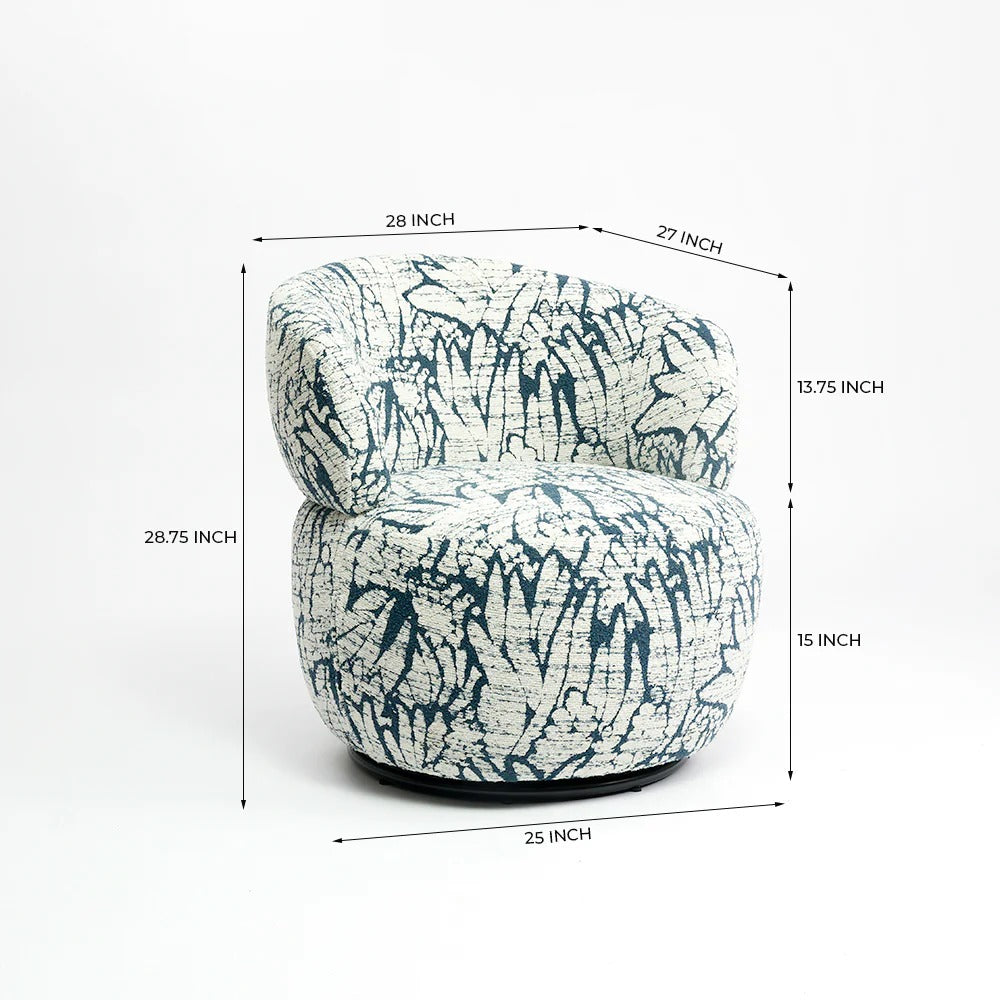 Azure Bloom Swivel Chair