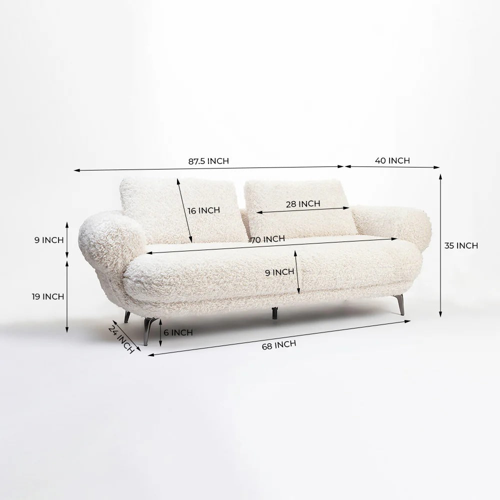 Cozy Fur Luxe 2 seater sofa