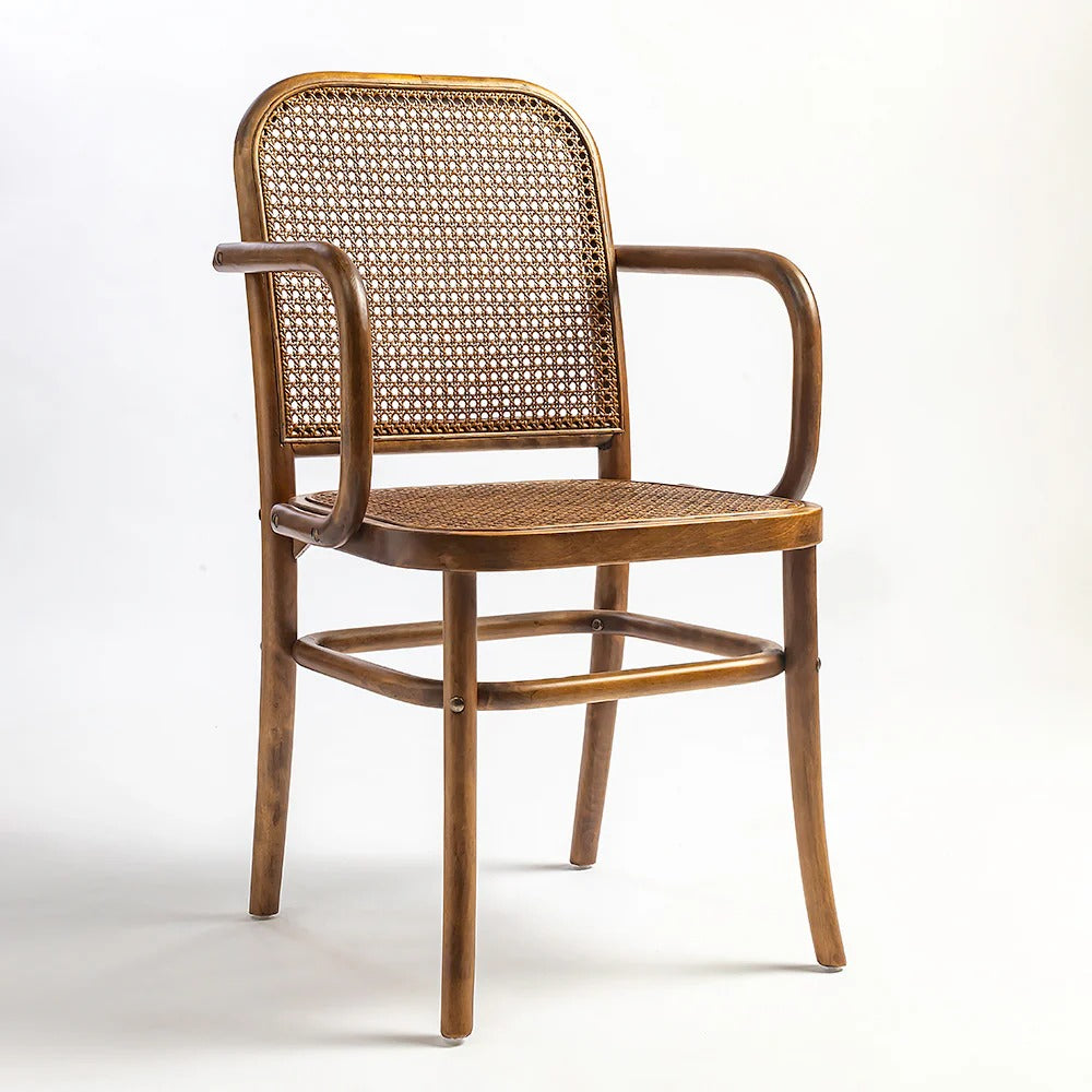 Curved Cane Arm Chair