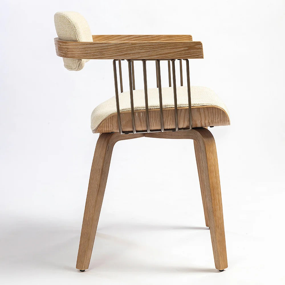 Bentwood Dining Chair with Metal Spindle Back