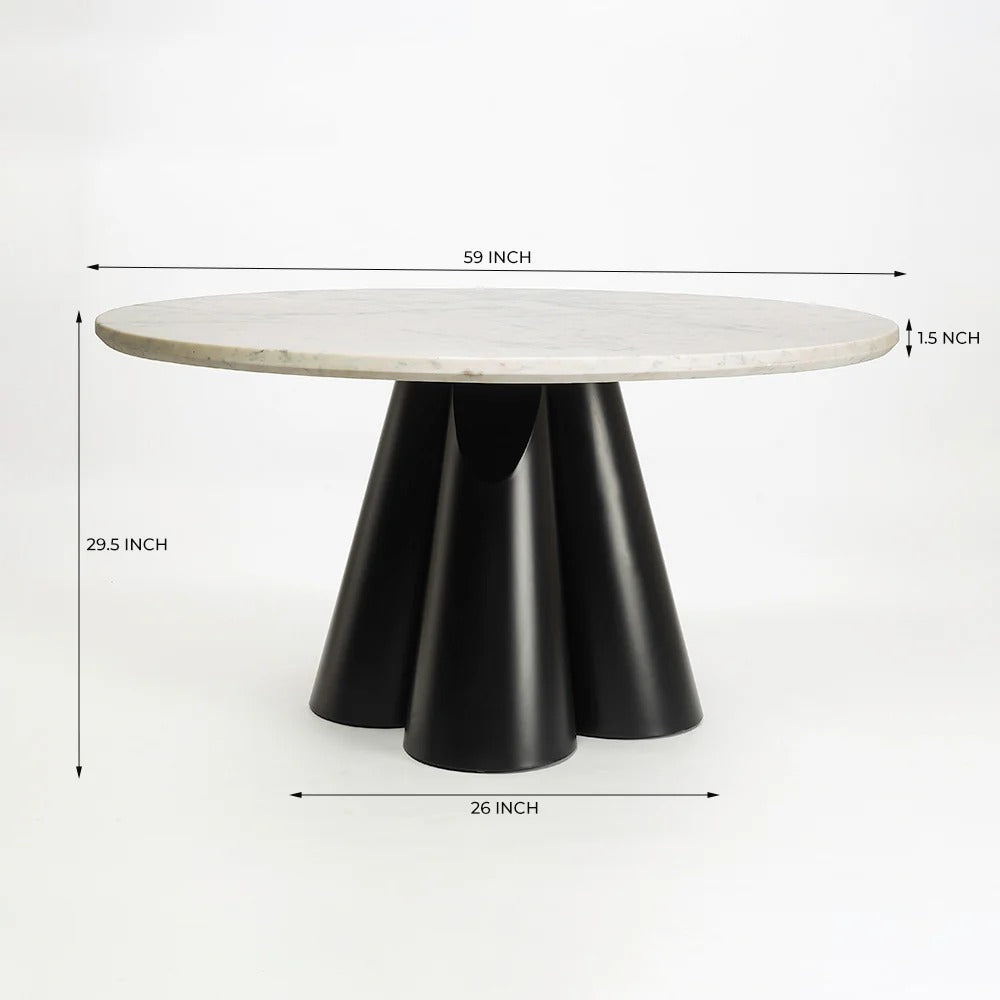 Noir Bloom Round Dining Set