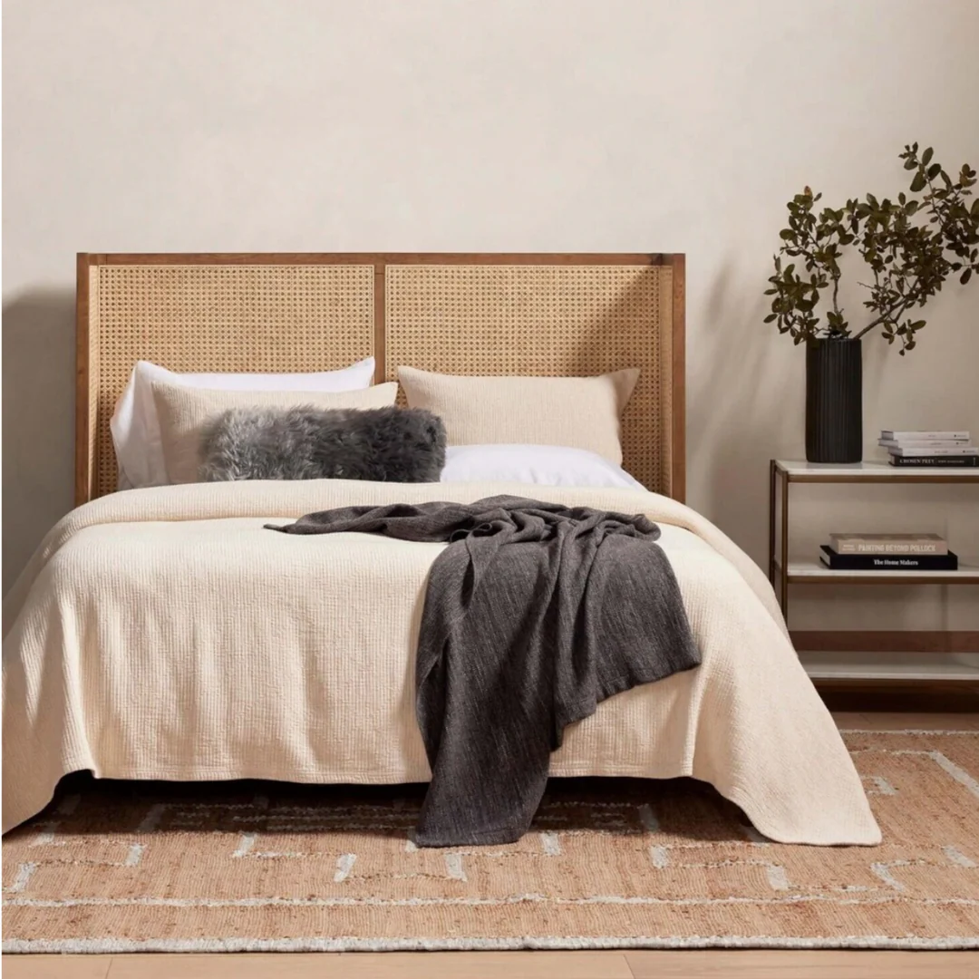 Rattan Queen Platform Bed Frame