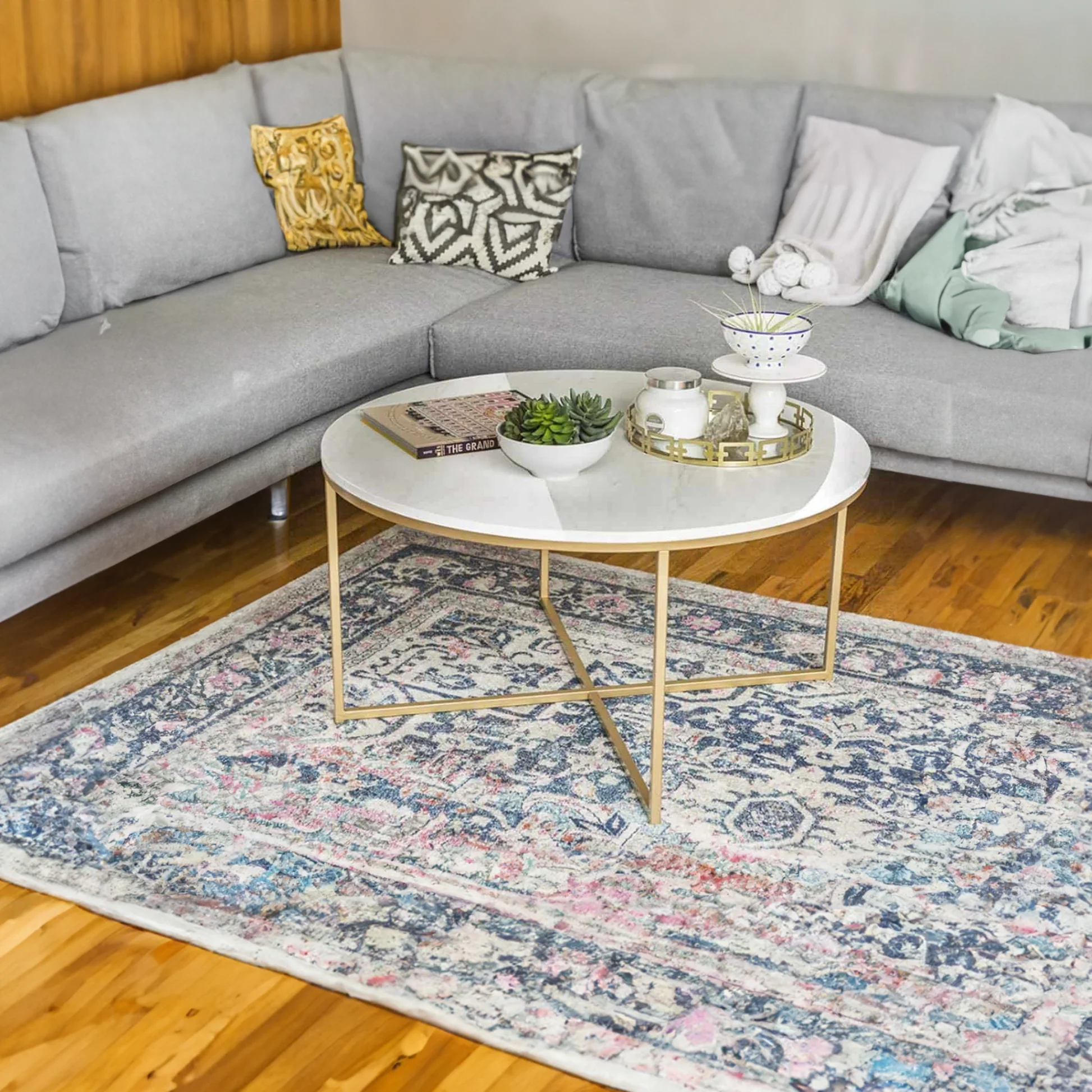 Minimalist Golden Metal Coffee Table