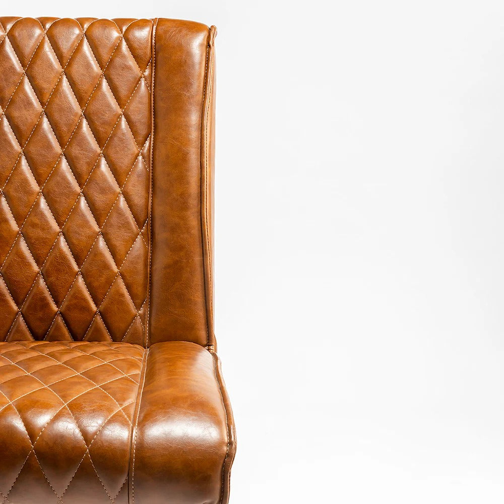 Diamond-Stitch PU Leather Backrest Close-Up