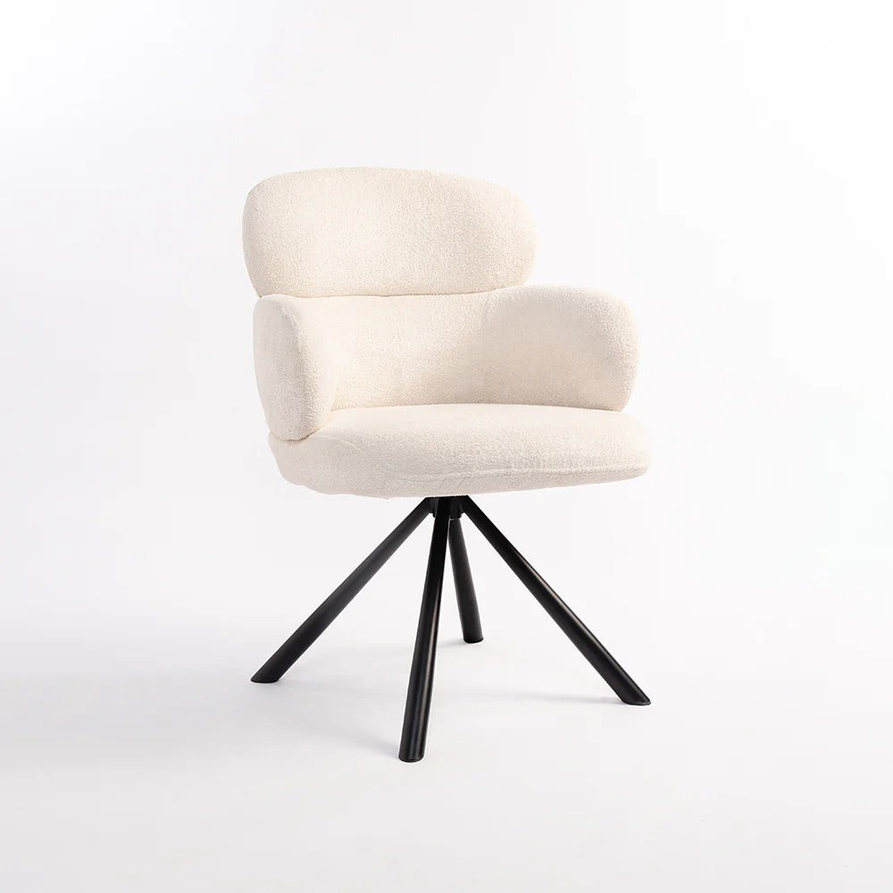 Cream Cloud Swivel Accent Chair