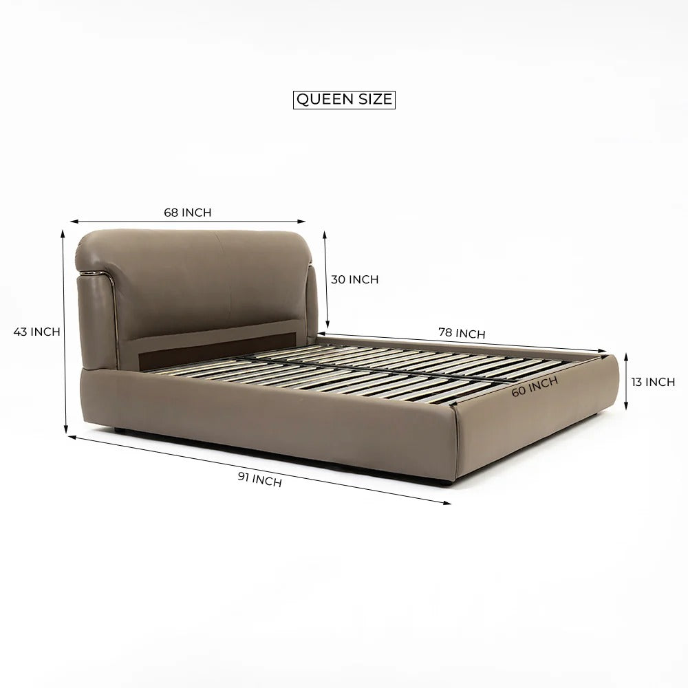 Verona classic italian leather upholstered bed