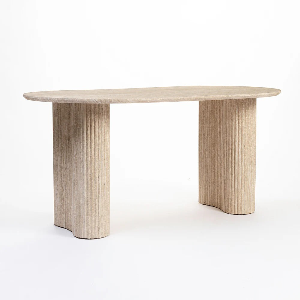 Travertine Glow Dining Table