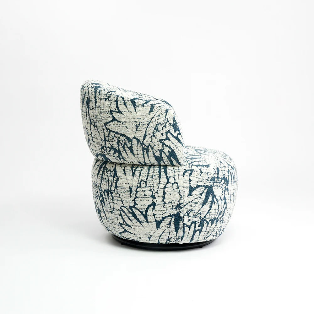 Azure Bloom Swivel Lounge Chair