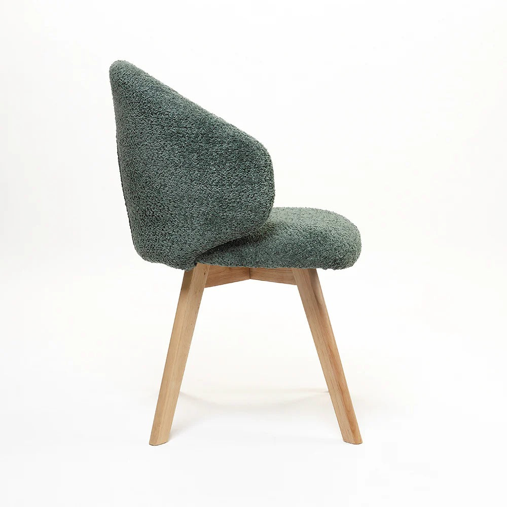 Tezzo Green Bouclé Dining Chair