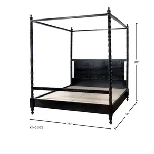 Ebony Spindle Majesty Bed