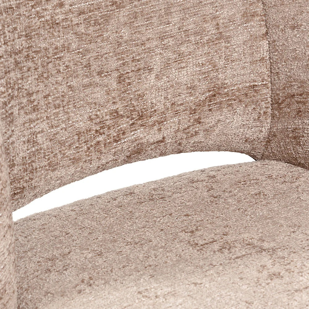Taupe Chenille Upholstery Close-Up