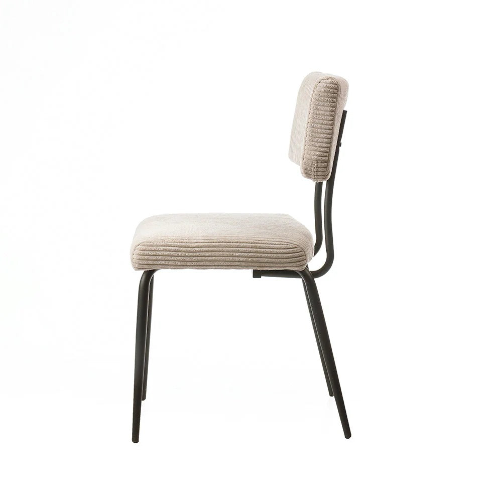 Taupe Corduroy Industrial Side Chair