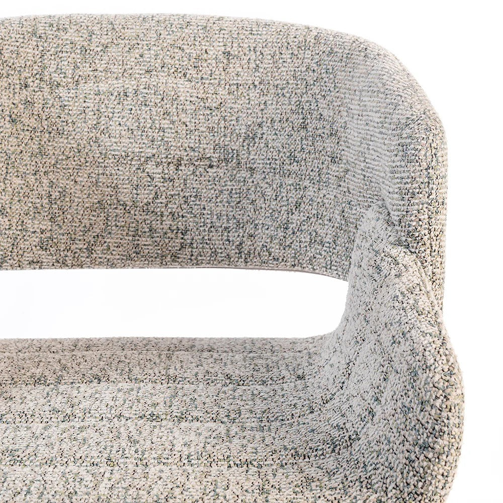 Cozy Textured Armchair with Metal Sled Base