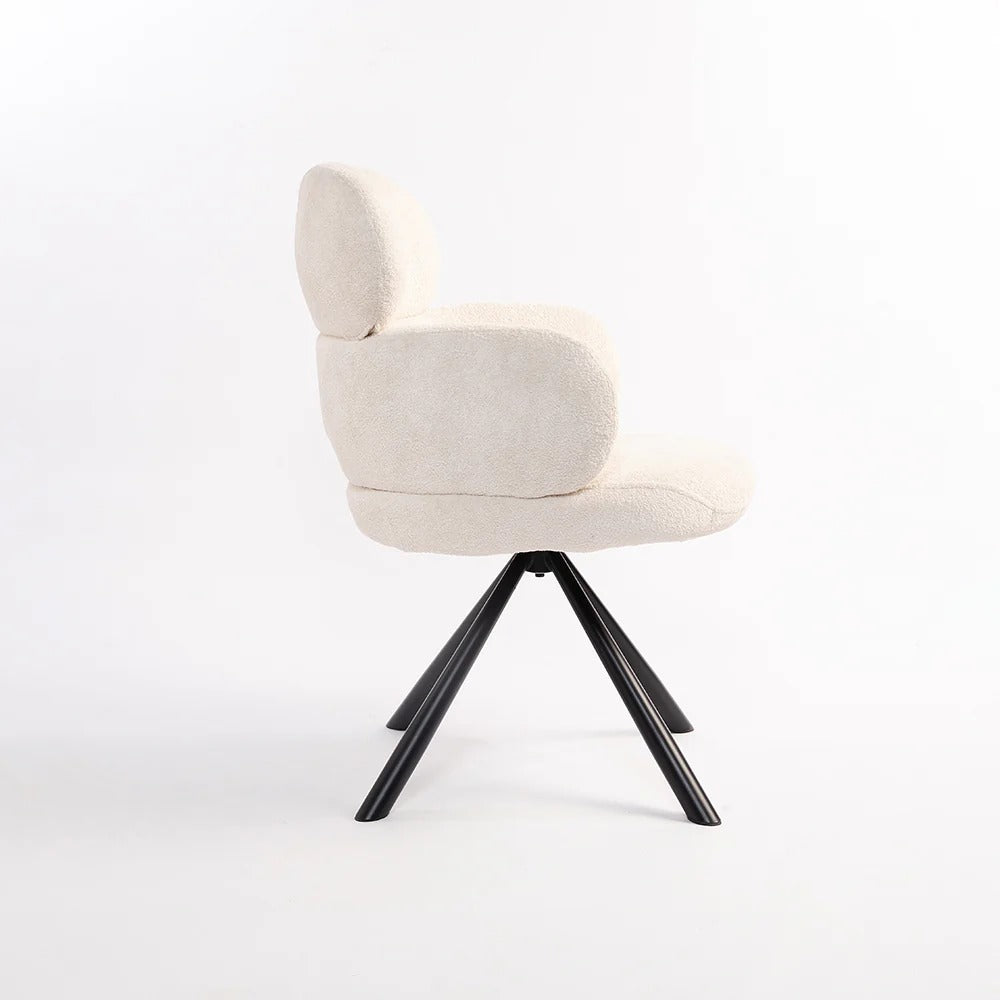 Cream Cloud Swivel Accent Chair