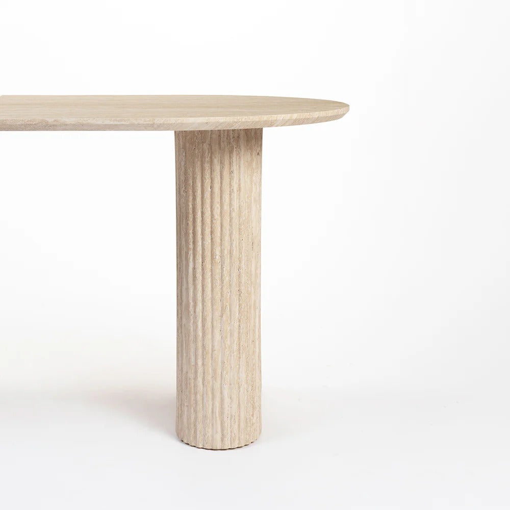 Travertine Glow Dining Table
