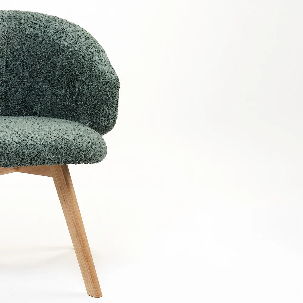 Tezzo Green Bouclé Dining Chair