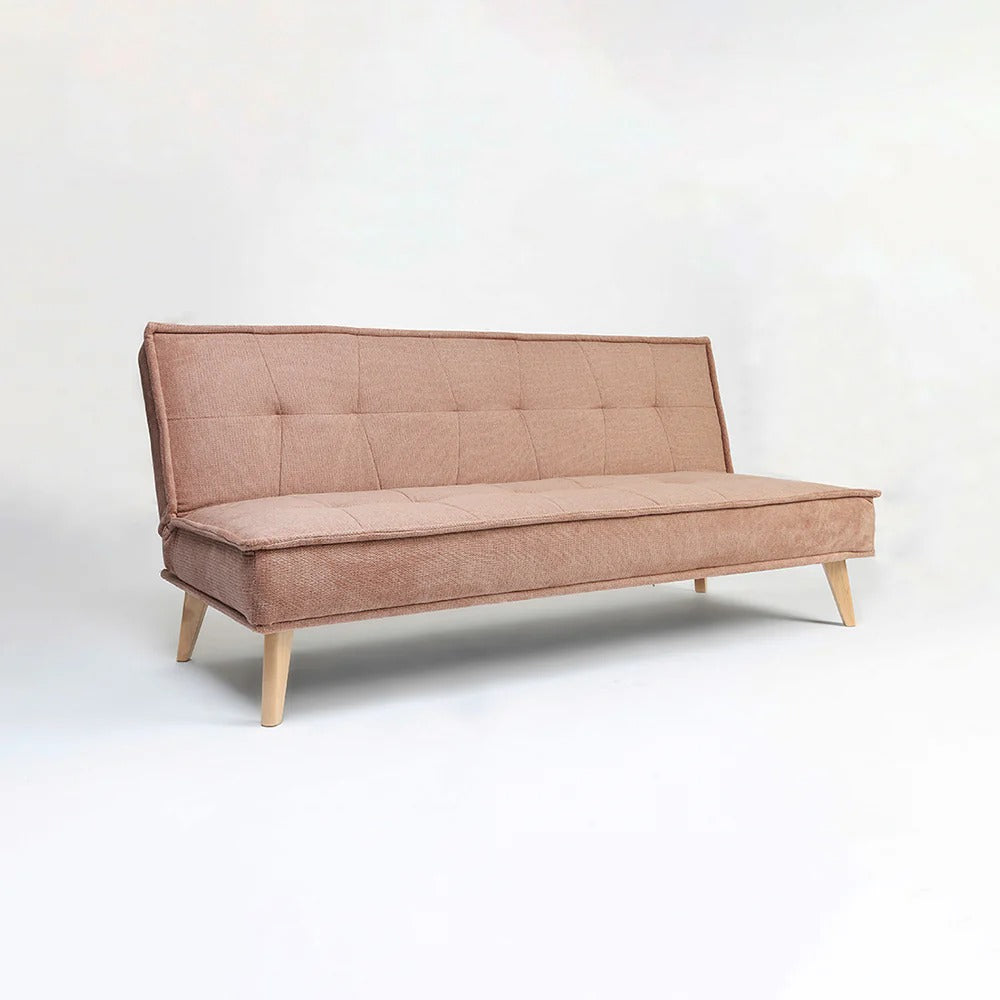 Easevo Sofa with Bed In Pink Velvet