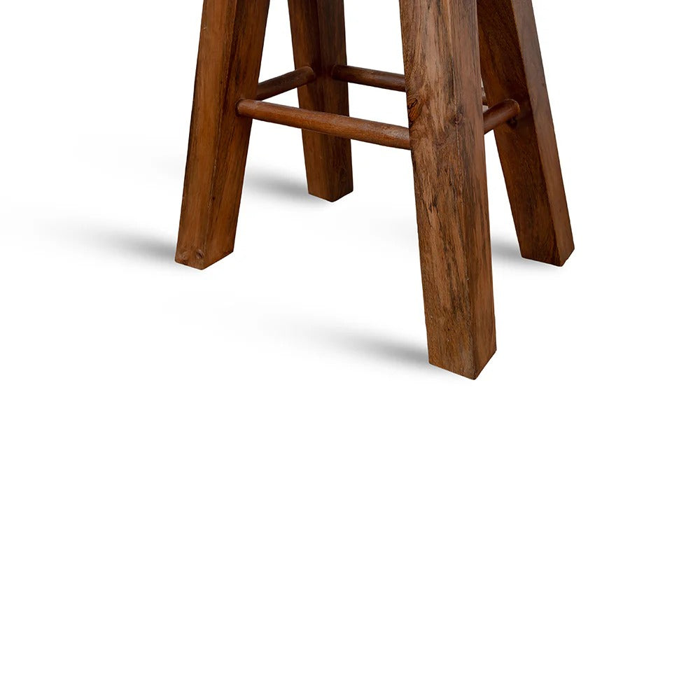 Round Leather Counter Stool