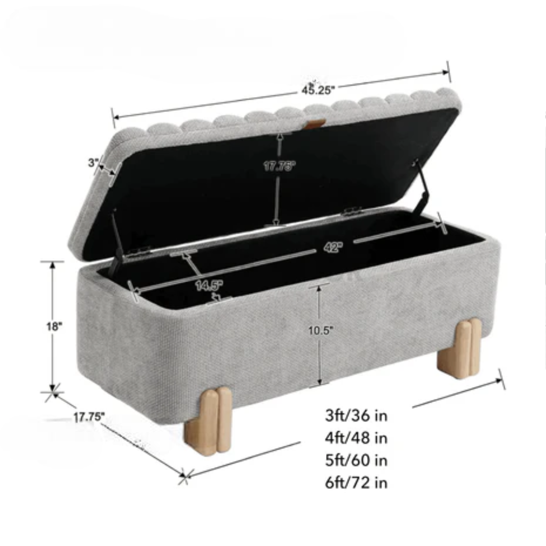 Nordic Wavy Storage Bench