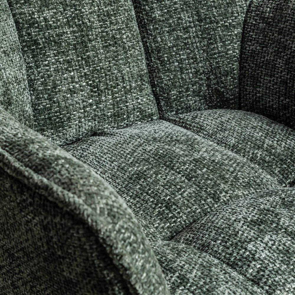 Green Upholstered Spider-Base Chair
