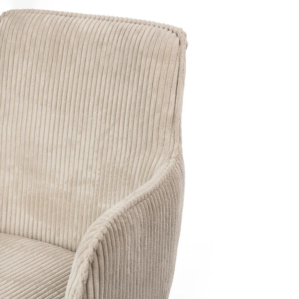 Ribbed Fabric Arm Chair