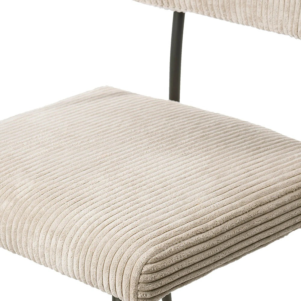 Taupe Corduroy Industrial Side Chair
