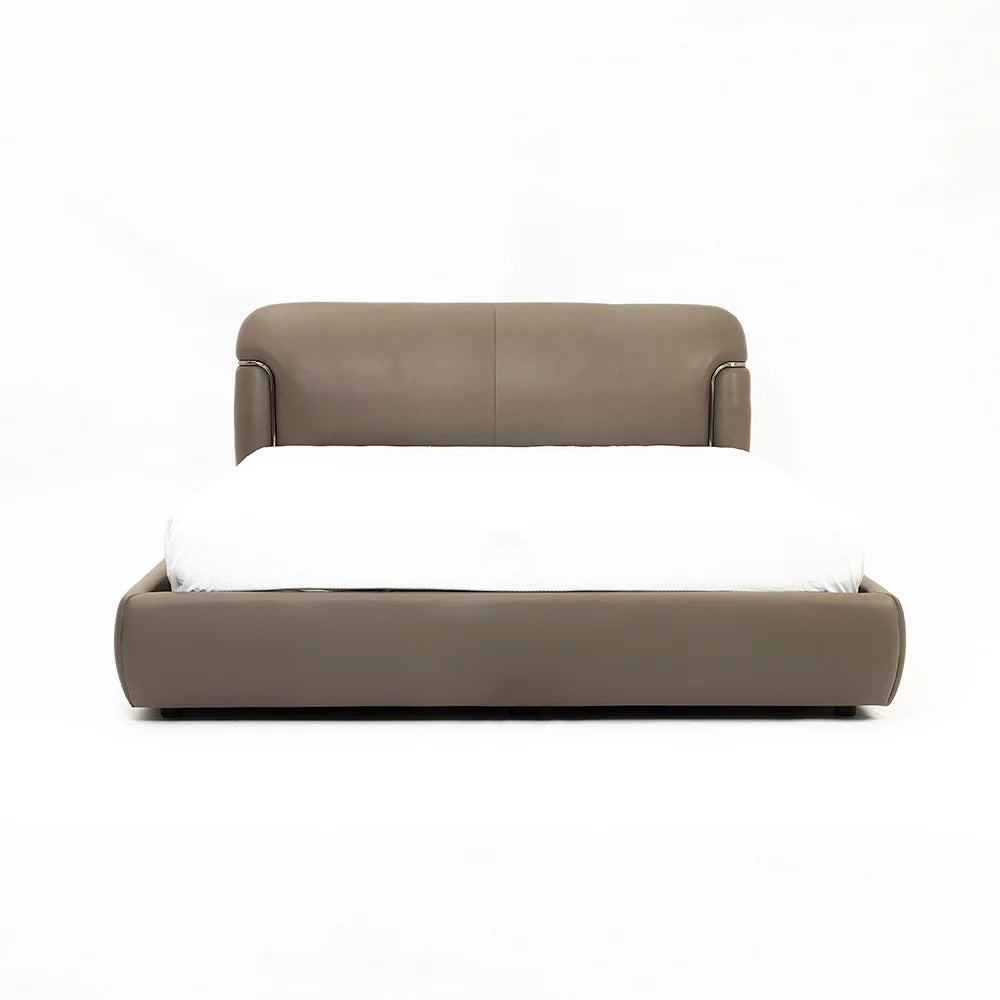 Verona classic italian leather upholstered bed