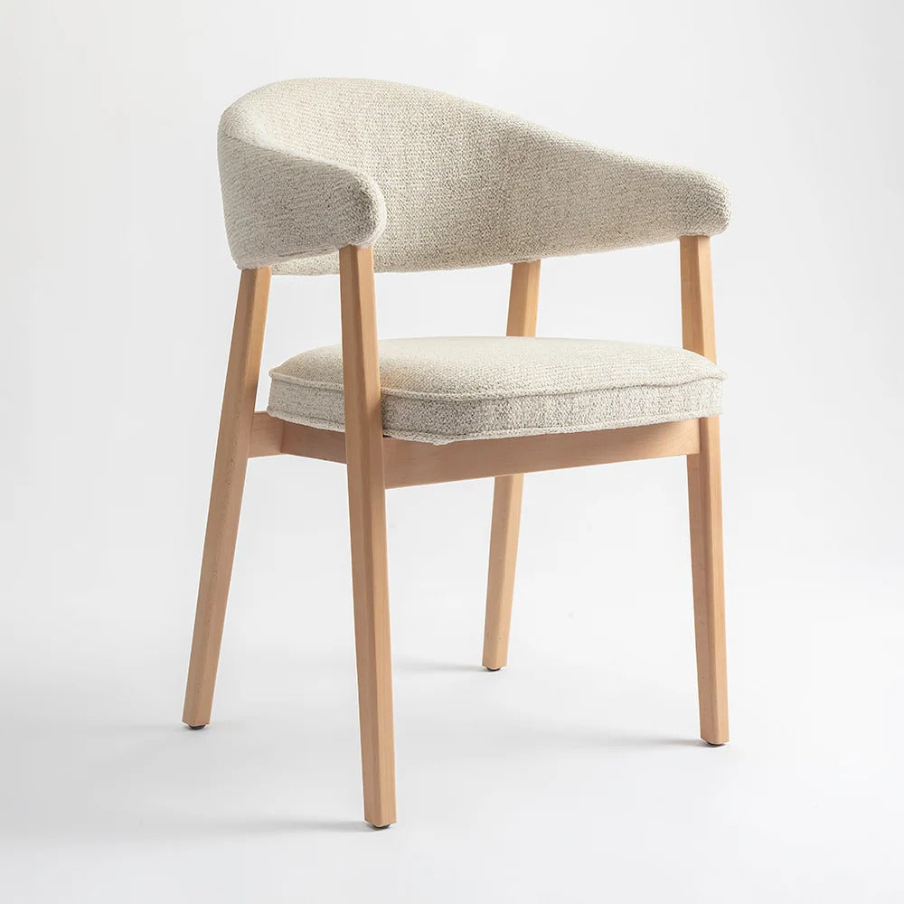 Scandi Curved-Back Bouclé Chair