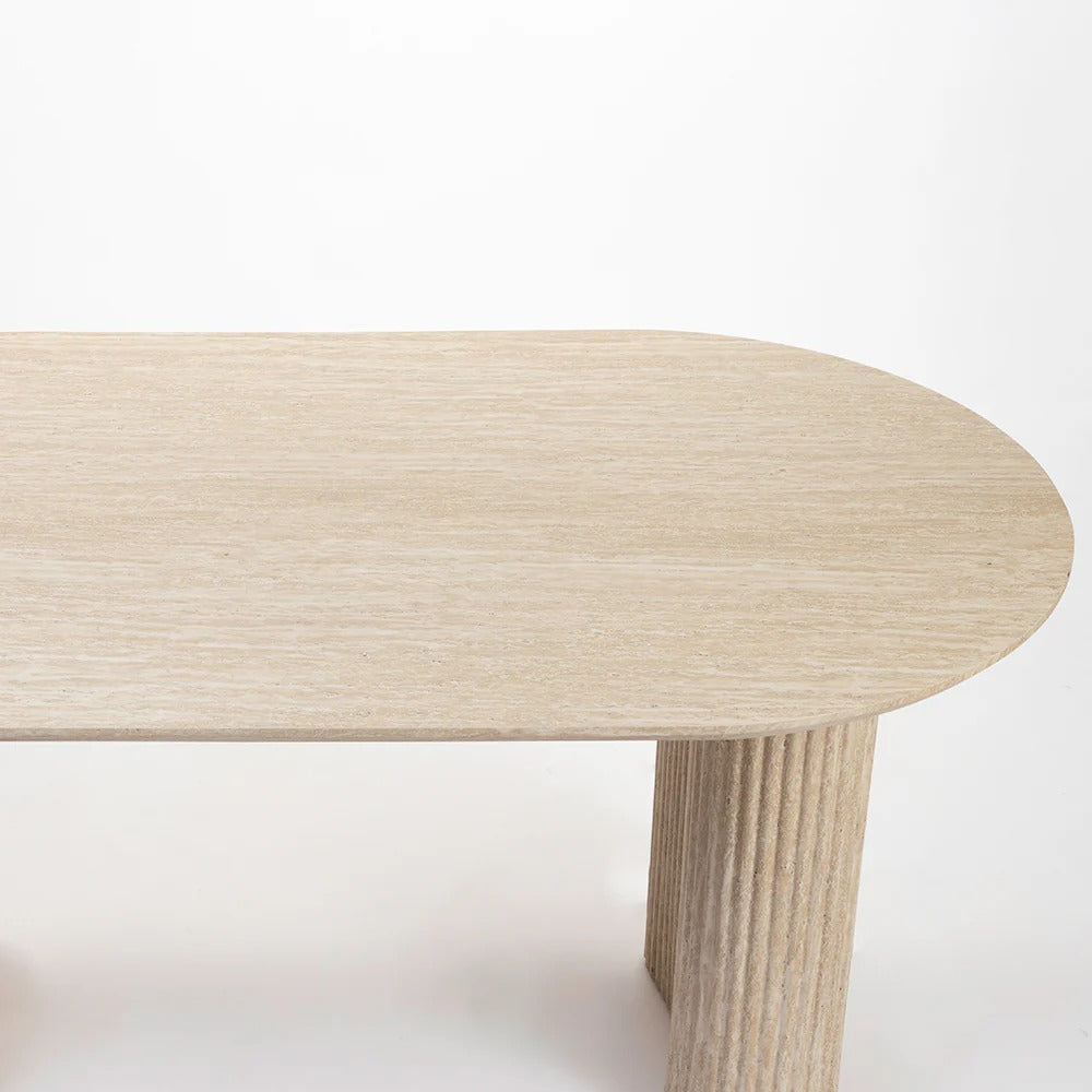 Travertine Glow Dining Table