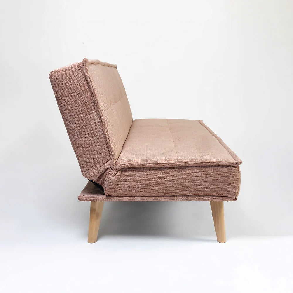 Easevo Sofa with Bed In Pink Velvet