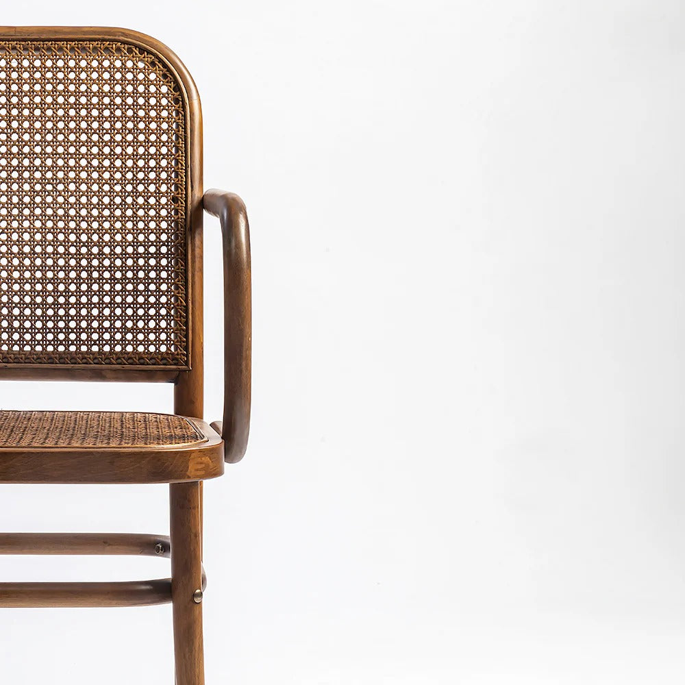 Curved Cane Arm Chair
