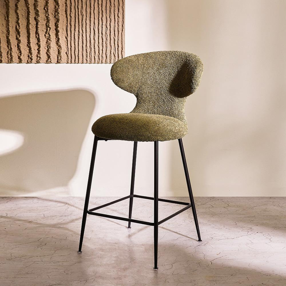 Modern Sculpted-Back Counter Stool