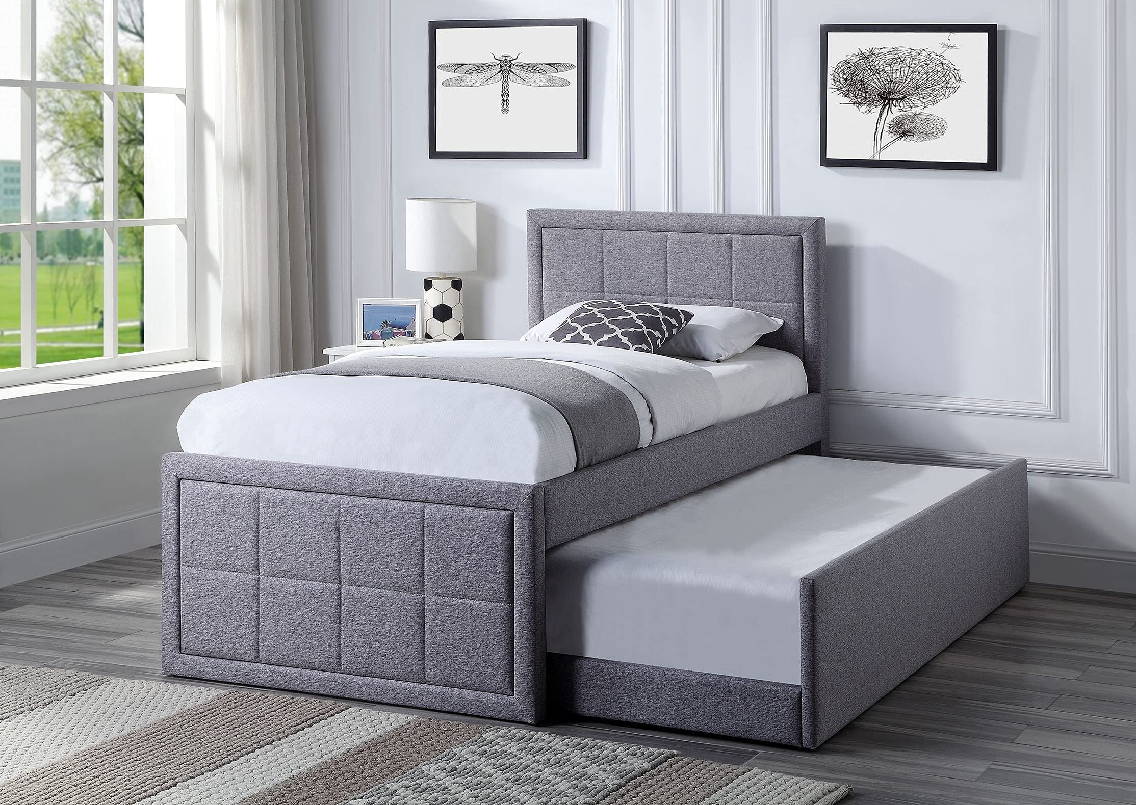 Gray upholstered bed 2