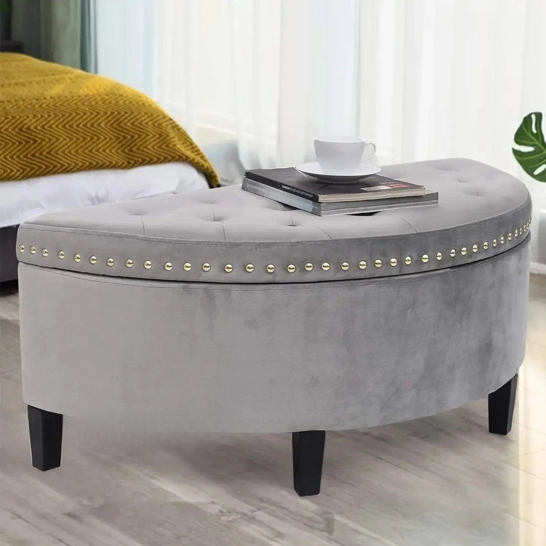 Tufted Velvet Storage Ottoman