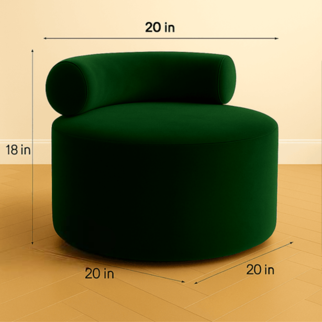 Curved Velvet Ottoman Chair