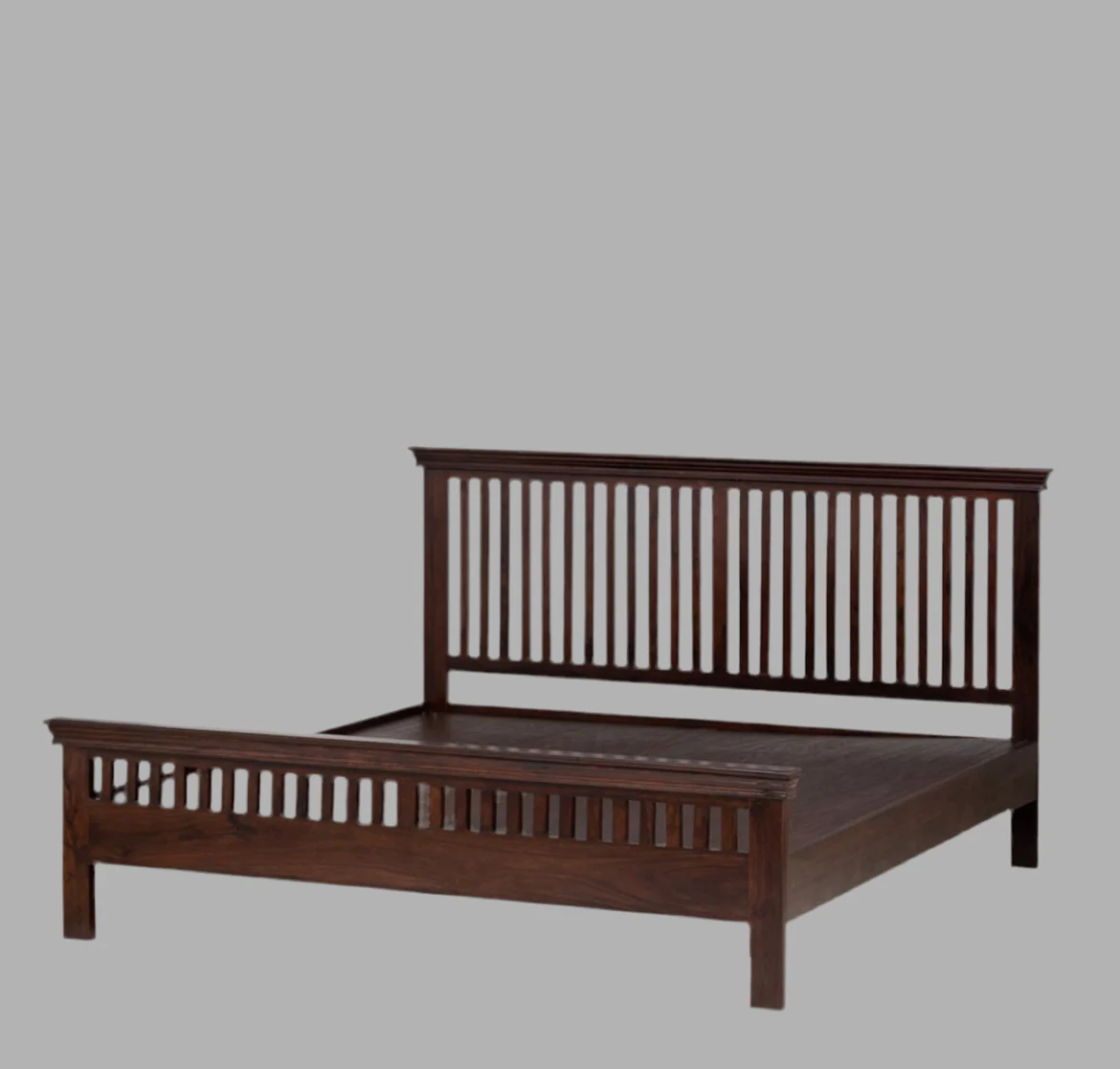 Modern Cane Rattan Panel Platform Bed