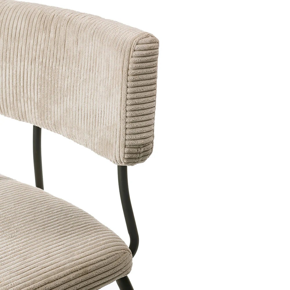 Taupe Corduroy Industrial Side Chair