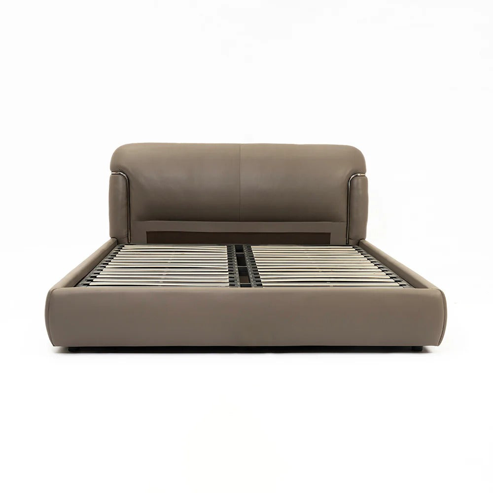 Verona classic italian leather upholstered bed