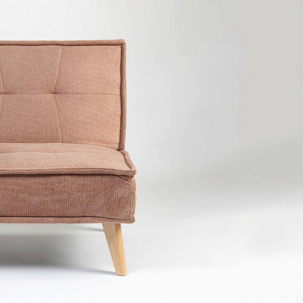 Easevo Sofa with Bed In Pink Velvet