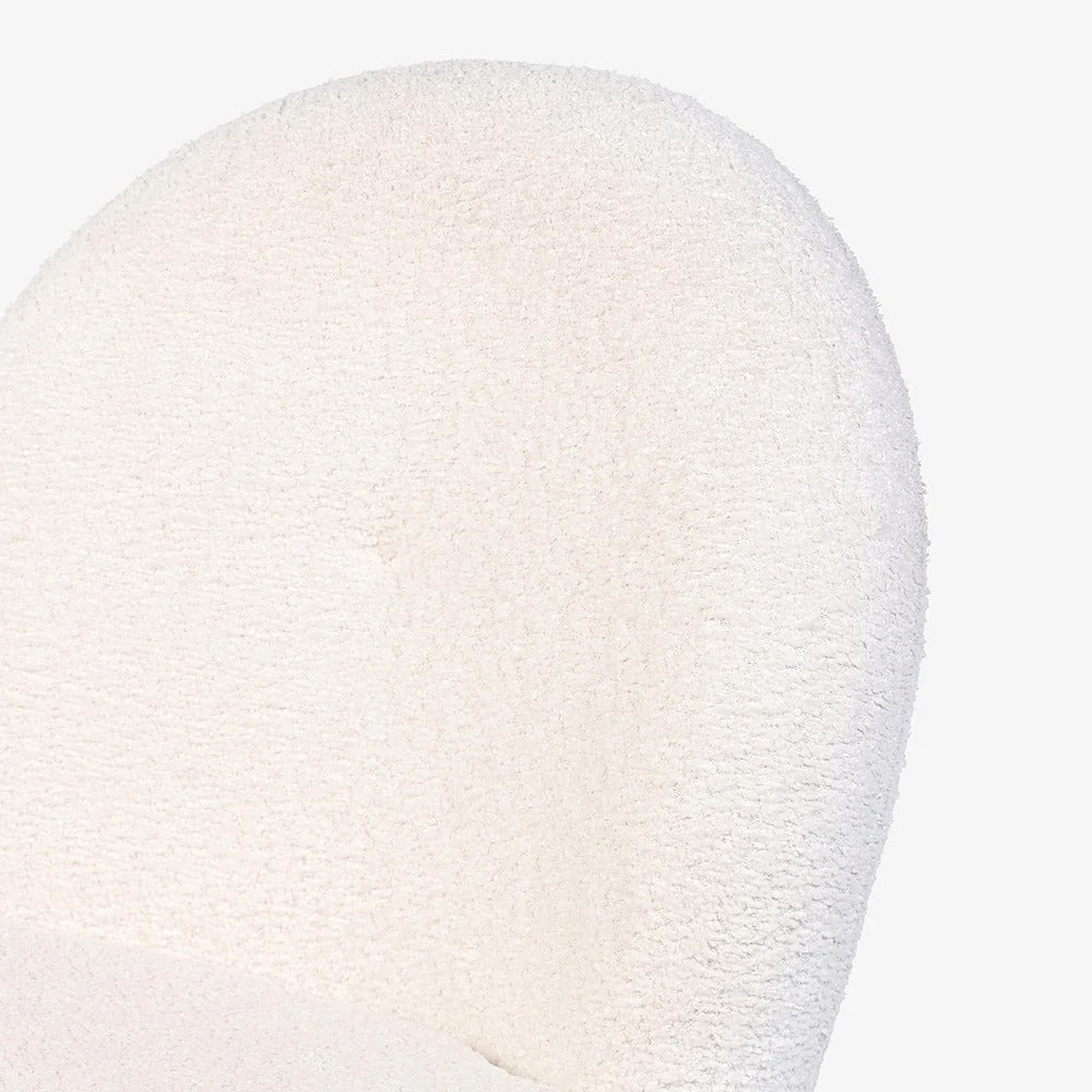 Bouclé Round-Back Metal Chair