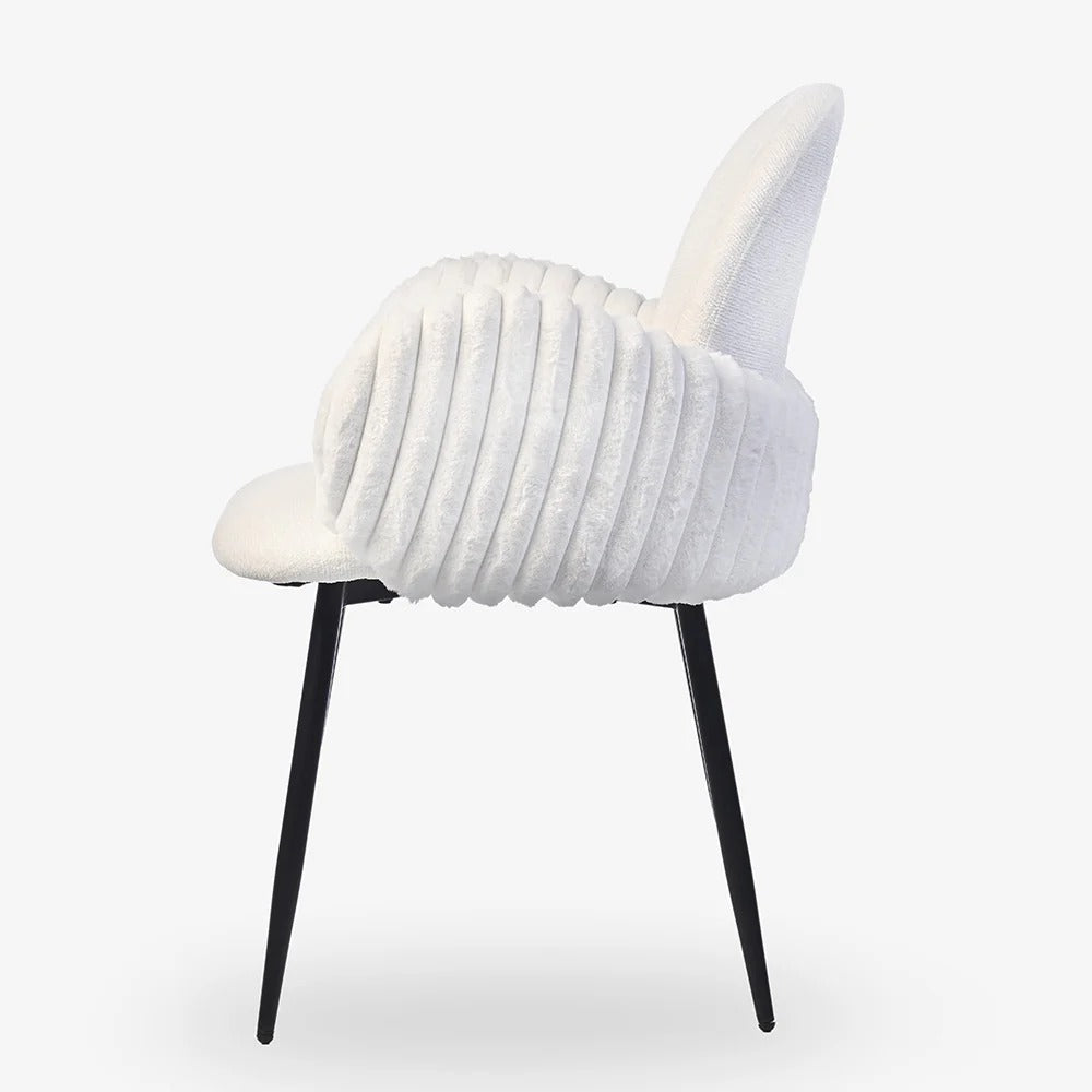 Elysian White Bouclé Dining Set