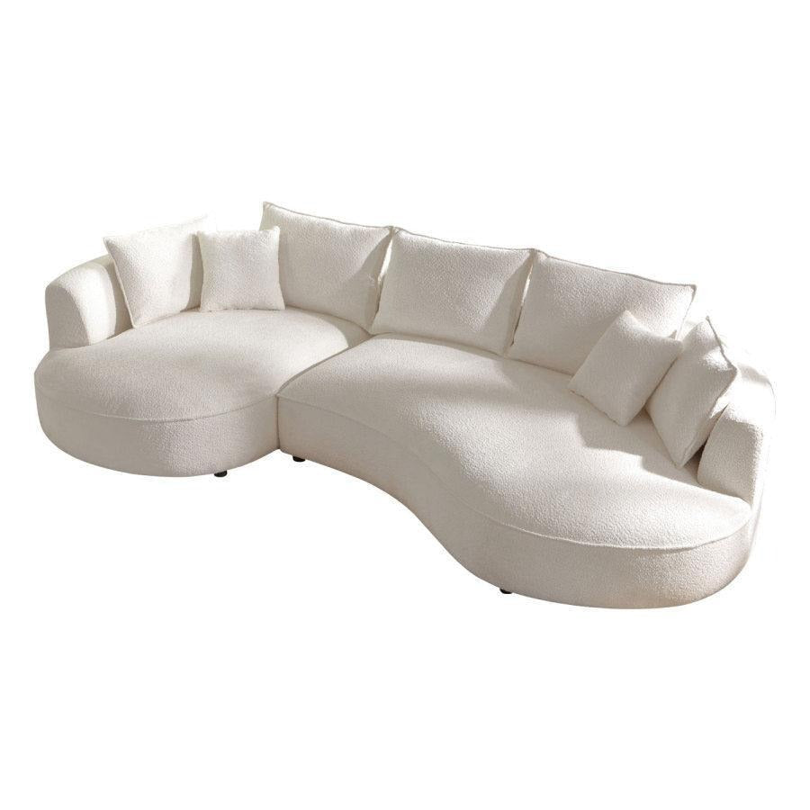 Snowy Twist Curved Bouclé 3 Seater Sofa