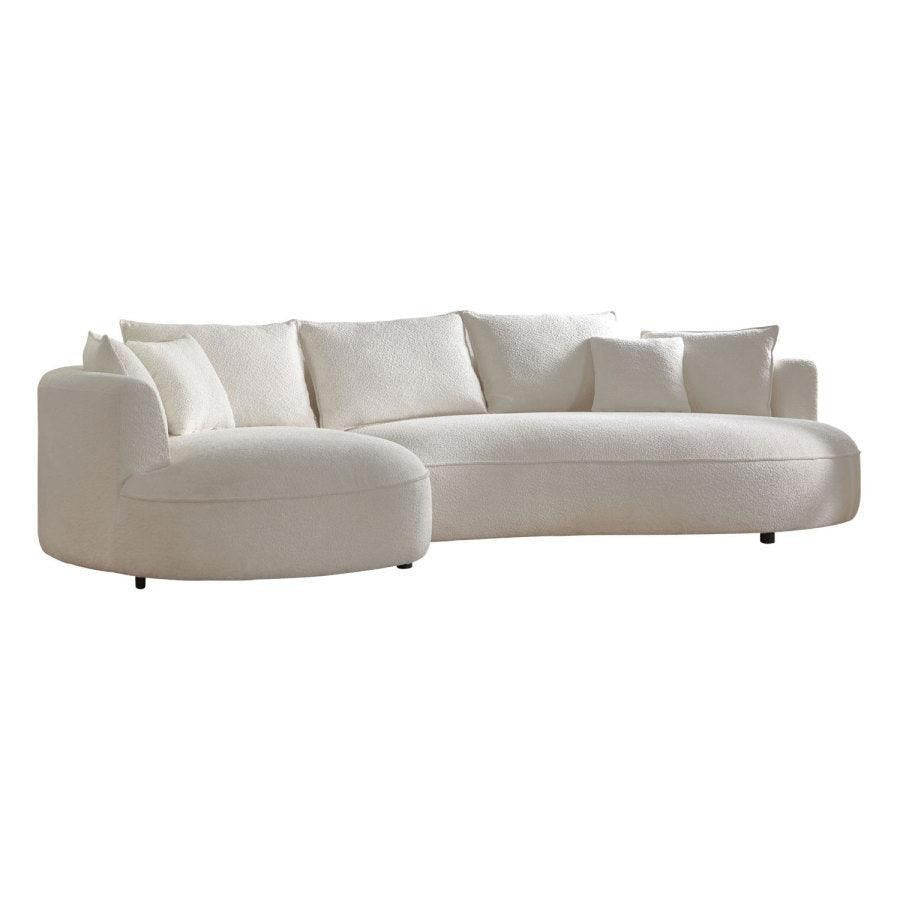 Snowy Twist Curved Bouclé 3 Seater Sofa