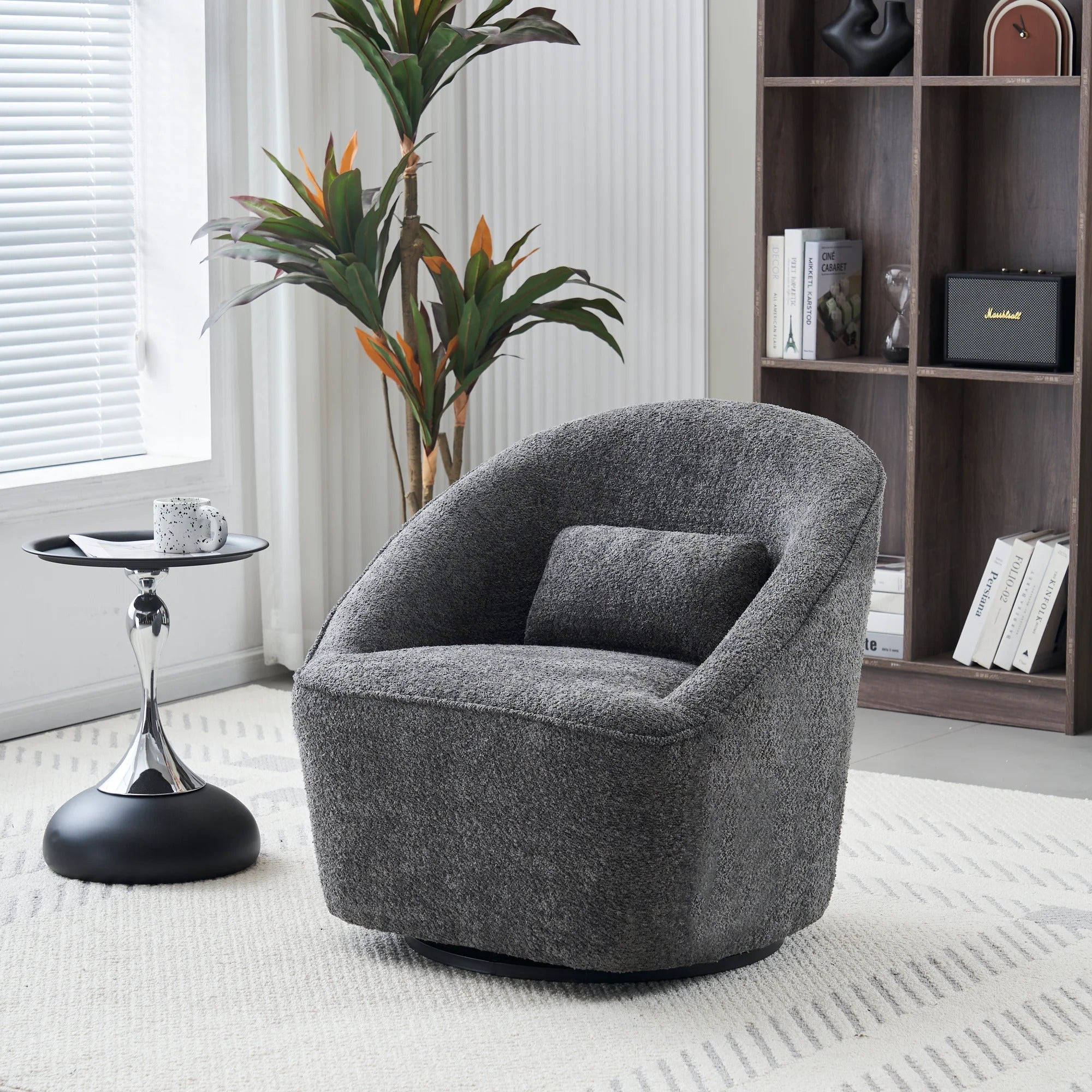 Dusty Rose Swivel Lounge Chair