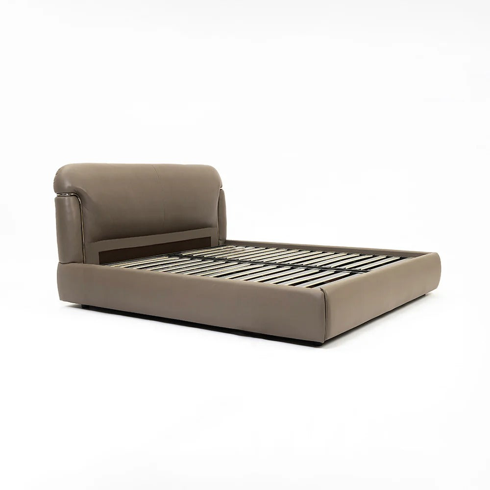 Verona classic italian leather upholstered bed