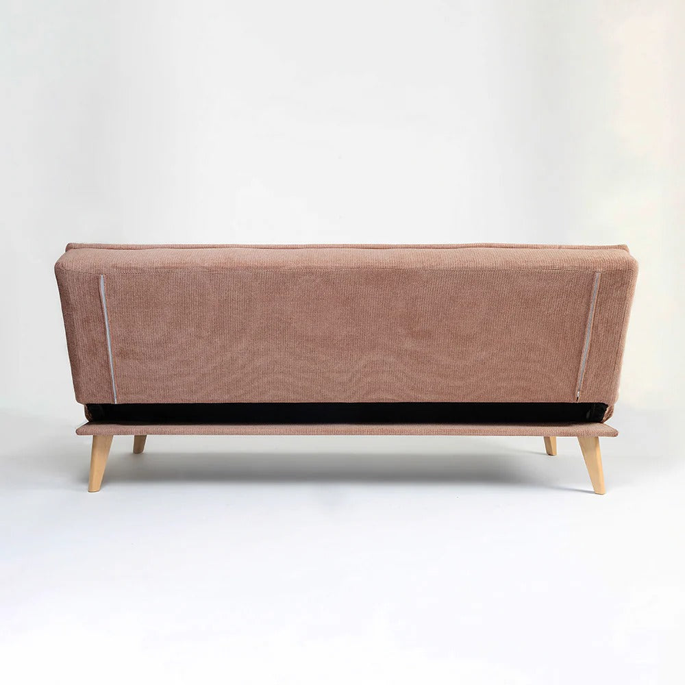 Easevo Sofa with Bed In Pink Velvet