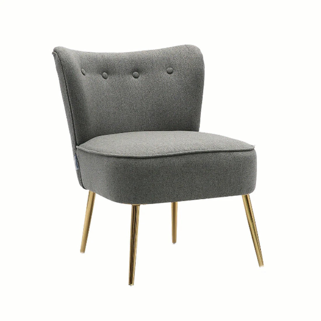 Grey Deep-Cushion Velvet Accent Chair