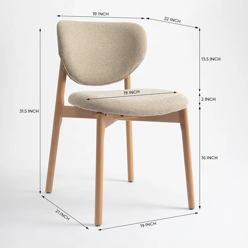 Curved Back Nordic Dining Chair