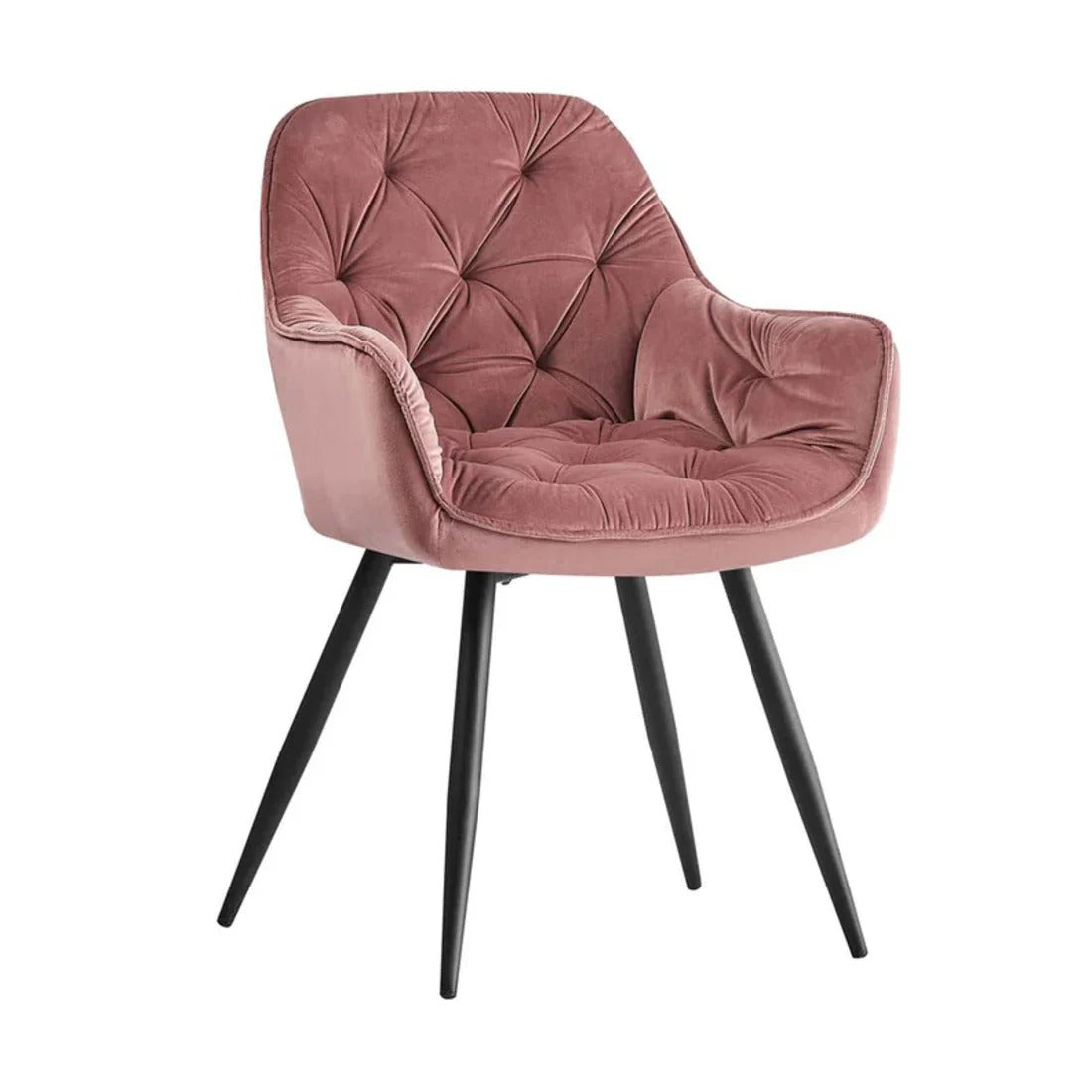 Blush Pink Tufted Velvet Lounge Chair